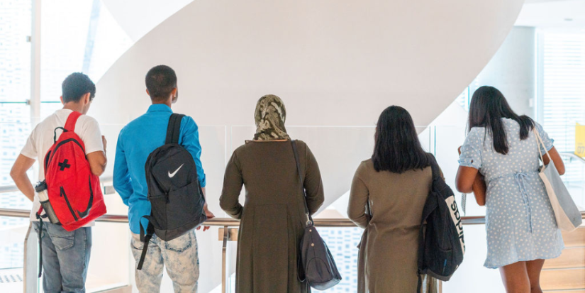 Group of students facing away